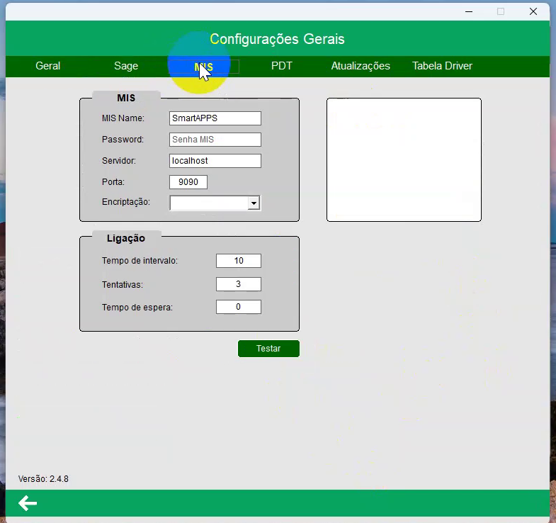 Configura&ccedil;&atilde;o MIS