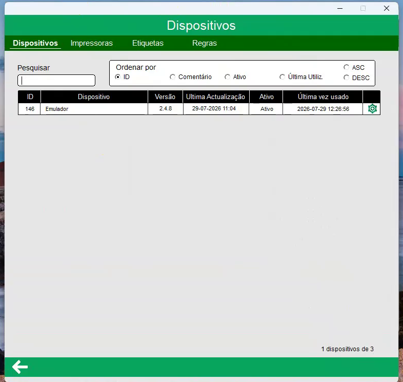 Lista de dispositivos