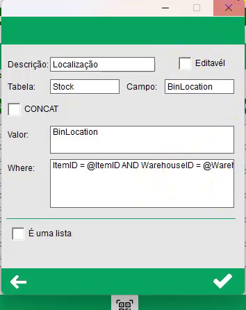 Configura&ccedil;&atilde;o de campo din&acirc;mico