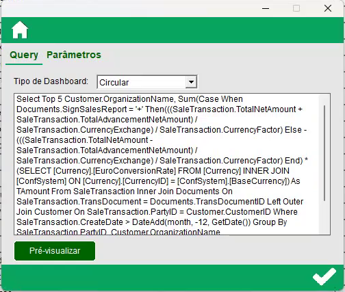 Query do dashboard